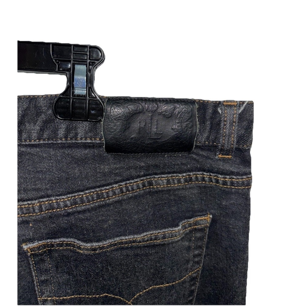 VTG LAUREN JEANS CO Ralph Lauren Womens 14W Black Wash Straight Leg Jeans Retro - Picture 8 of 10